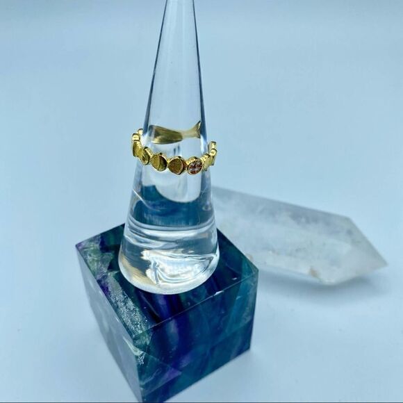 Sterling Silver CZ Toe Ring Gold Plated - Picture 1 of 6